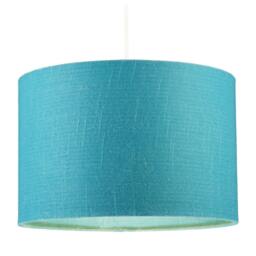 Rackhams Designer Coastal Waters Teal Textured Linen Fabric Circular Lamp Shade - thumbnail 2