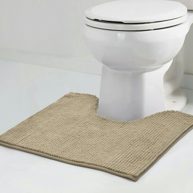 Rackhams Shaggy Noodle Pedestal Mat Antislip - Cream - image 1