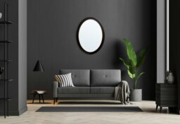 Rackhams Oval Mirror - Black and Gold - 600 x 800mm - Oxford - thumbnail 2