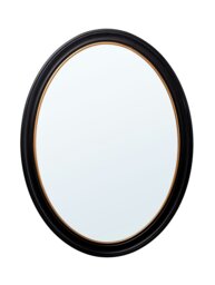 Rackhams Oval Mirror - Black and Gold - 600 x 800mm - Oxford