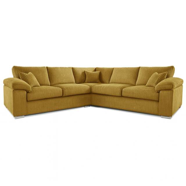 Rackhams Delta Full Jumbo Cord 5 Seater Corner Sofa - Mustard - image 1