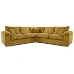 Rackhams Delta Full Jumbo Cord 5 Seater Corner Sofa - Mustard - thumbnail 1