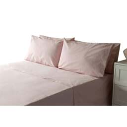 Rackhams Percale Fitted Sheet - Blush - Blush - King/Super King - 100% Cotton - thumbnail 2