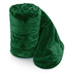 Rackhams Faux Mink Thick Heavy Blanket - 200cm x 240cm - Emerald