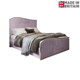 Rackhams Brixton Upholstered Soft Velvet Metal Bed Frame - Pink - Pink - King - thumbnail 6