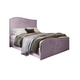 Rackhams Brixton Upholstered Soft Velvet Metal Bed Frame - Pink - Pink - King - thumbnail 5