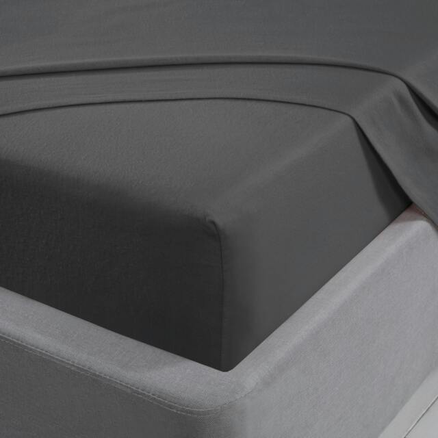 Rackhams 100% Brushed Cotton Flannelette Luxury 35cm Deep Fitted Sheet- Charcoal - Super King (182cm x 200cm) + 35cm Deep - image 1