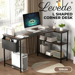 Rackhams L Shaped 120cm Browm Computer Desk Home Office Laptop Modern - thumbnail 2