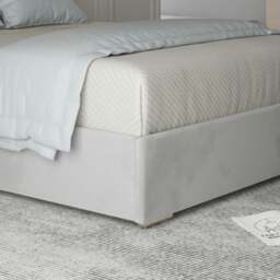 Rackhams Arabella Upholstered Soft Velvet Metal Bed Frame - Grey - Grey - Double - thumbnail 3