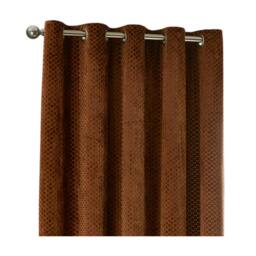 Rackhams Neptune Velvet Eyelet Curtains - Copper - 117cm x 183cm - Copper - 100% Polyester - thumbnail 2