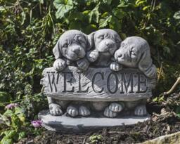 Rackhams Welcome Dogs' Stone Cast Garden Ornament - thumbnail 5