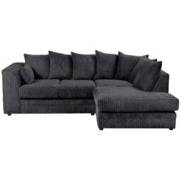 Rackhams Camden Jumbo Cord Right Hand Corner Sofa Set - Black - thumbnail 6