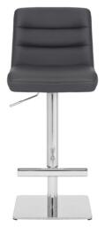 Rackhams Luscious Deluxe Real Leather Breakfast Bar Stool, Chrome Footrest, Swivel Gas Lift, Home Bar & Kitchen Barstool, Charcoal Grey - thumbnail 3