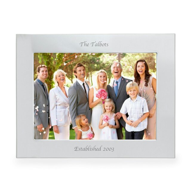 Rackhams Personalised Silver 5x7 Landscape Photo Frame - image 1