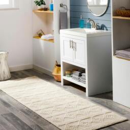 Rackhams Hygge-Hand Woven White Wool Cottage Rug - 76 x 244 cm