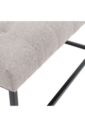 Rackhams Square Linen Footstool with Metal Frame - Beige - thumbnail 4