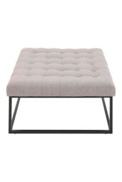 Rackhams Square Linen Footstool with Metal Frame - Beige - thumbnail 3