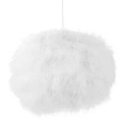 Rackhams Modern and Distinctive Small Real White Feather Decorated Pendant Light Shade - thumbnail 1