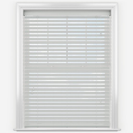 Rackhams Dove Grey Faux Wood Fine Grain Venetian Blinds with Strings - 210cm - image 1