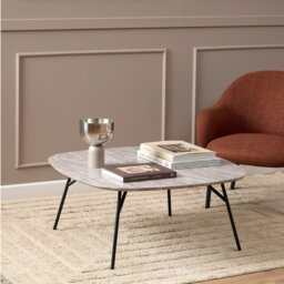Rackhams Caracas Coffee Table with Grey Marble Effect - 1 - Grey Marble Effect - Grey