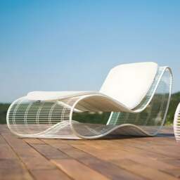 Rackhams Oceana Sunbathing Bed, Sun Garden Lounger, Sun Chair Lounger, Outdoor Furniture - White - thumbnail 2