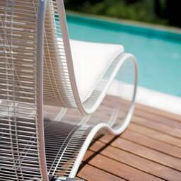 Rackhams Oceana Sunbathing Bed, Sun Garden Lounger, Sun Chair Lounger, Outdoor Furniture - White - thumbnail 3