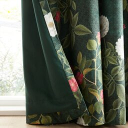 Rackhams Arcadia Floral Soft Touch Recycled Polyester Velour Pencil Pleat Curtains - 46x54 Inch - thumbnail 3