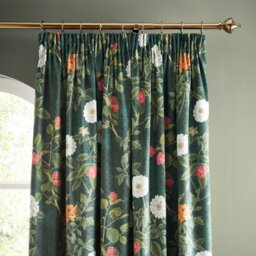 Rackhams Arcadia Floral Soft Touch Recycled Polyester Velour Pencil Pleat Curtains - 46x54 Inch - thumbnail 4