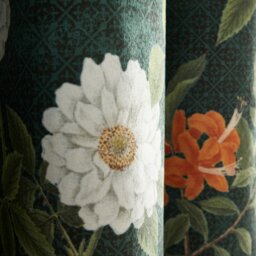 Rackhams Arcadia Floral Soft Touch Recycled Polyester Velour Pencil Pleat Curtains - 46x54 Inch - thumbnail 2