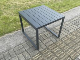 Rackhams Aluminium 6 Pieces Garden Furniture Sofa Set with Cushions 8 Seater Gas Fire Pit Dining Table Set with Side Table Dark Grey - thumbnail 4
