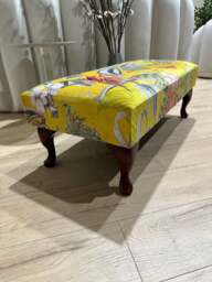 Rackhams Premium Zen Floral Footstool Ottoman – Yellow Bird Print Pouffe Footrest for Living Room Decor - 40 x 40 Inches (102 x 102cm) - thumbnail 4