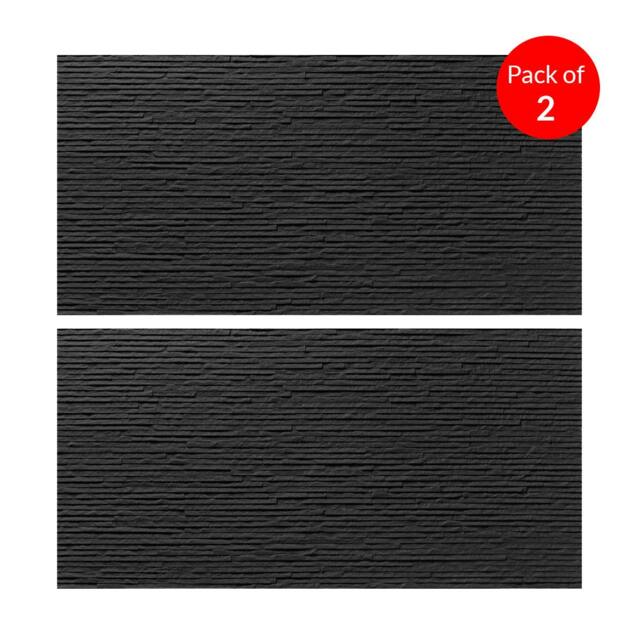 Rackhams Textured Midnight Ridge stone Sheet Size:1200 x 600 x 4 mm (Pack of 2) - image 1