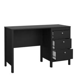Rackhams Madrid Desk 3 drawers Matt Black - Black - 48 - 76.5 - thumbnail 5