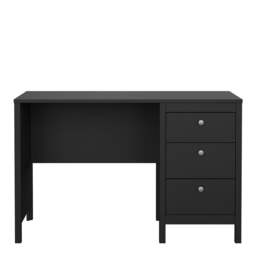 Rackhams Madrid Desk 3 drawers Matt Black - Black - 48 - 76.5 - thumbnail 2