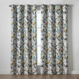 "Rackhams Giverny Blockout Curtains Thermal Eyelet Header - Green - 66 x 72""" - thumbnail 1