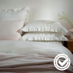 Rackhams White Ruffled French Linen Pillowcases - Standard - Oxford - thumbnail 5