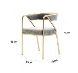 Rackhams Attleboro Dining Table, Sintered Stone & Gold - 120 x 60cm - Grey*4 - Straight - thumbnail 6