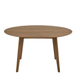 Rackhams Roxby Round Dining Table in Walnut 140x76cm - Walnut - No - Brown - thumbnail 2