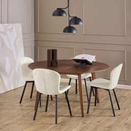 Rackhams Roxby Round Dining Table in Walnut 140x76cm - Walnut - No - Brown - thumbnail 3