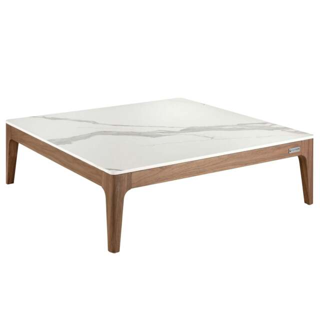 Rackhams Porcelain Marble and Walnut Square Coffee Table 2042 - image 1