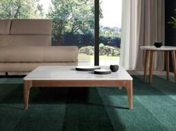 Rackhams Porcelain Marble and Walnut Square Coffee Table 2042 - thumbnail 6