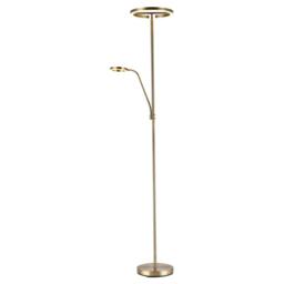 Rackhams Halo LED Mother and Child Floor Lamp in Antique Brass with Dimmers - thumbnail 2