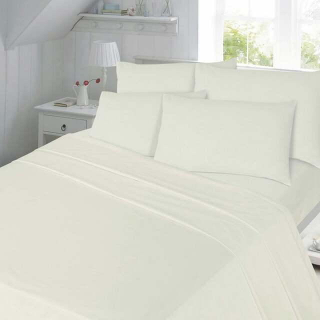 Rackhams T180 Percale Duvet Cover Set Bedding - Cream - King - image 1