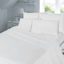 Rackhams T180 Percale Duvet Cover Set Bedding - Cream - King - thumbnail 2