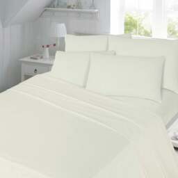 Rackhams T180 Percale Duvet Cover Set Bedding - Cream - King - thumbnail 1