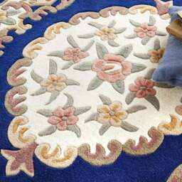 Rackhams Shensi Navy Medallion Rug - 75X150 cm - thumbnail 2
