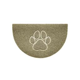 Rackhams Paw Embossed Halfmoon Indoor/Sheltered Outdoor Spaghetti Doormat - Beige - thumbnail 1