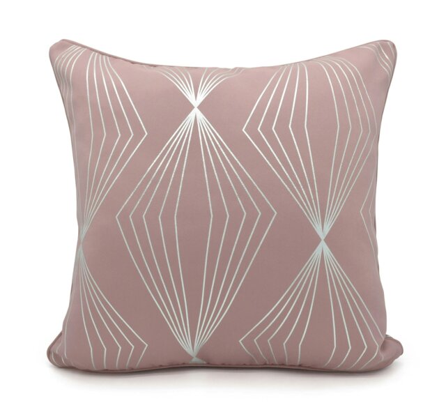Rackhams Modern Geomtric Foil Print Cushion - 43cm x 43cm - Blush Pink - image 1