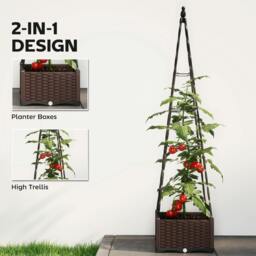 Rackhams Raised Garden Bed Planter Box with Trellis and Self Watering - thumbnail 4