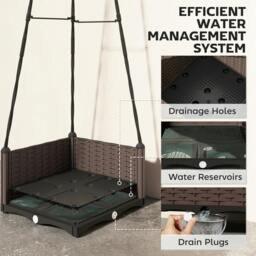 Rackhams Raised Garden Bed Planter Box with Trellis and Self Watering - thumbnail 5